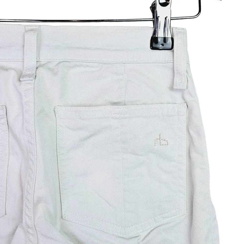 Rag and Bone Ivory Intermix Arrow Embroidery Khaki Pants, Sz 24 - Picture 9 of 12